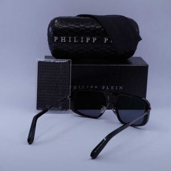 Philipp Plein SPP008M 700X Aviator Sunglasses – Black/Grey - Picture 10 of 10